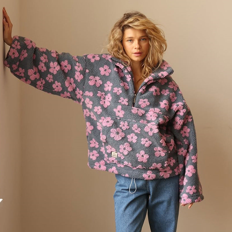 Avenli – Con estampado floral, de forro polar, sudadera