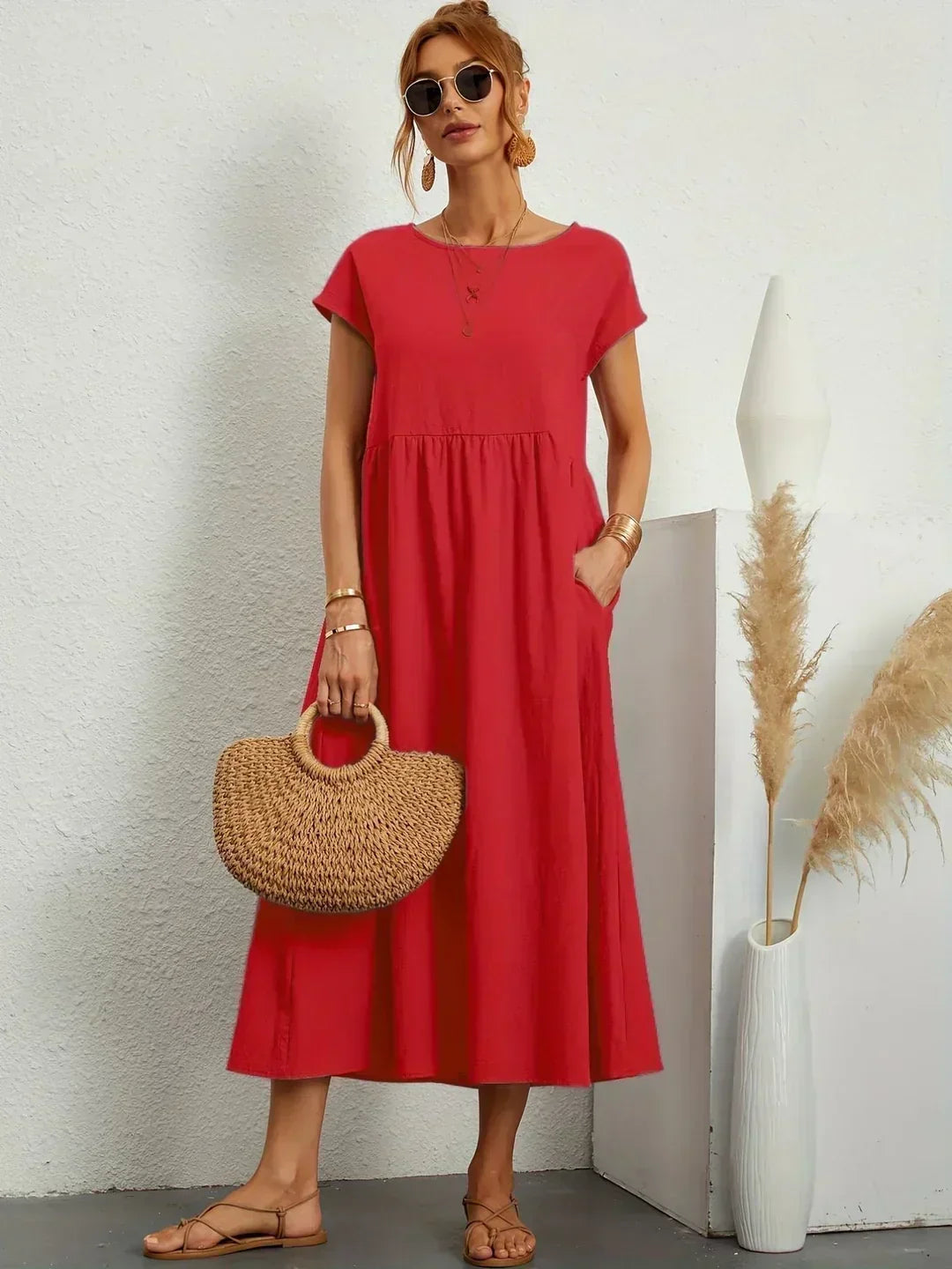 Calira – Vestido midi de algodón