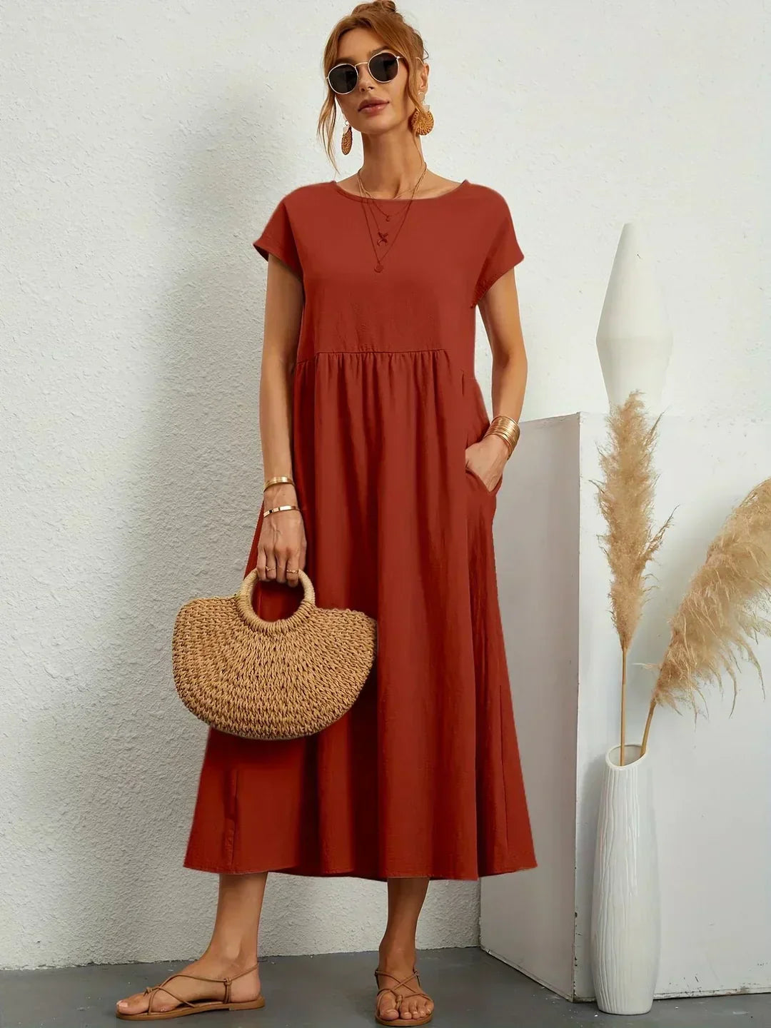 Calira – Midi de algodón vestido