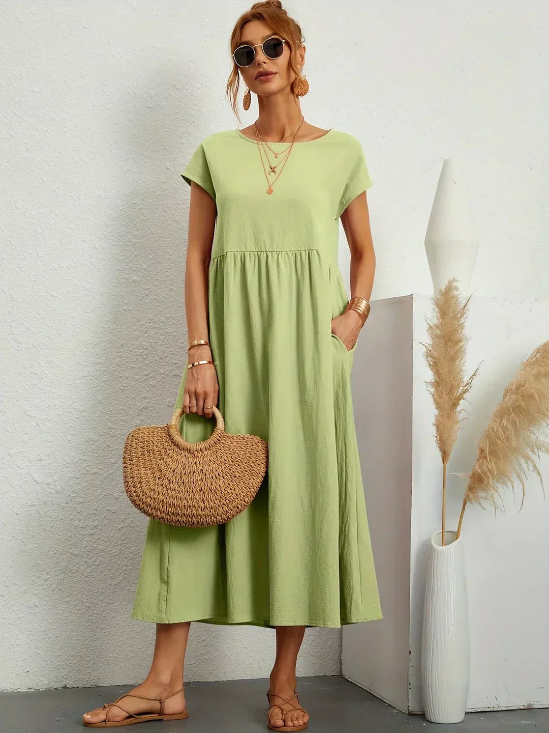 Calira – Vestido midi de algodón