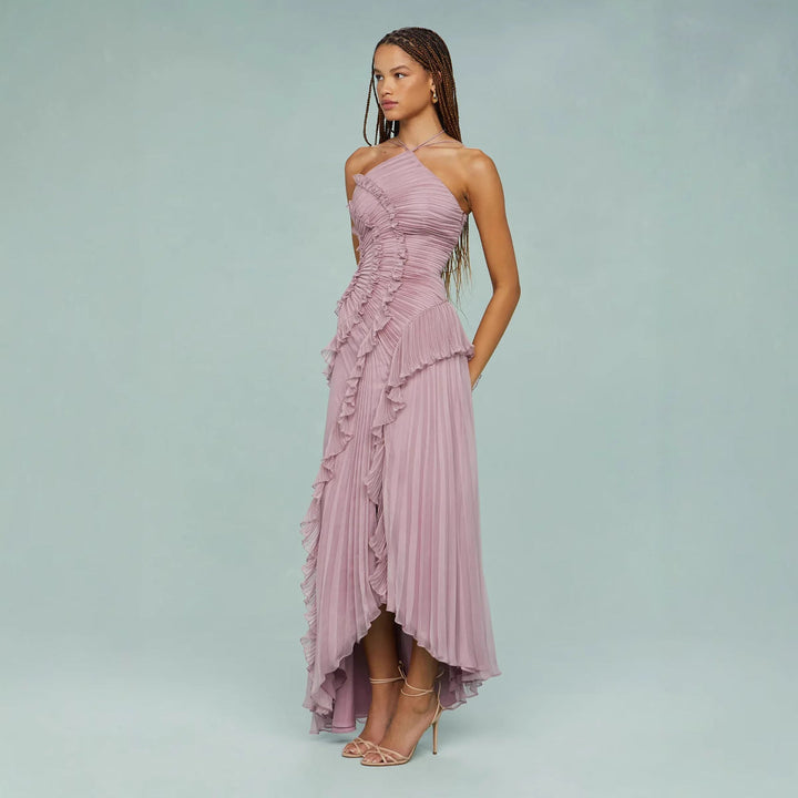 Ilyra – Cuerpo drapeado, tejido plano, vestido