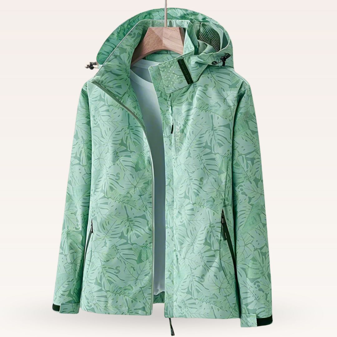 Nalise – Impermeable con estampado de hojas chamarra