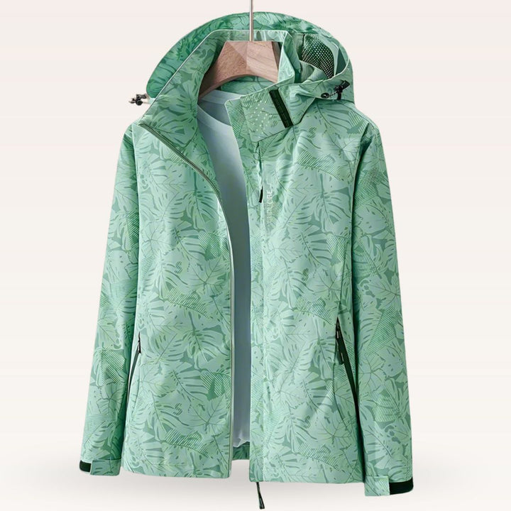 Nalise – Impermeable con estampado de hojas chamarra