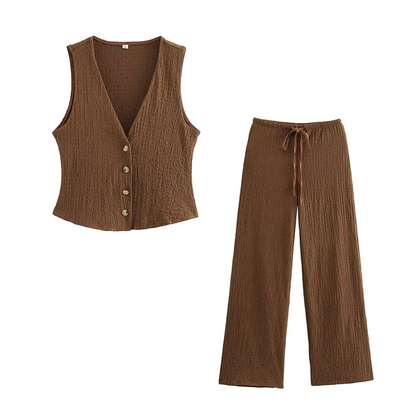 Lenaya – Pierna ancha de punto ligero, conjunto