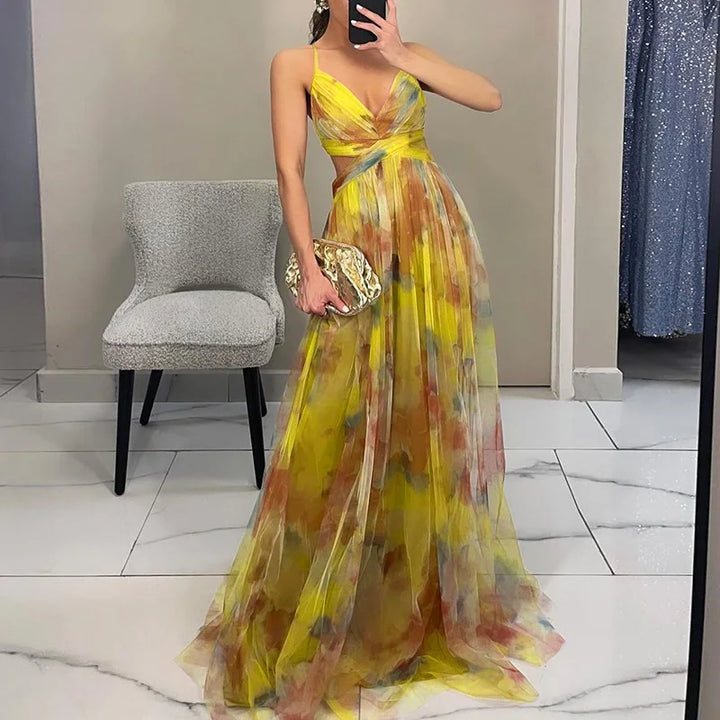 Sevira – corte imperio de gasa vestido maxi