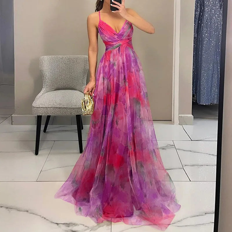 Sevira – corte imperio de gasa vestido maxi