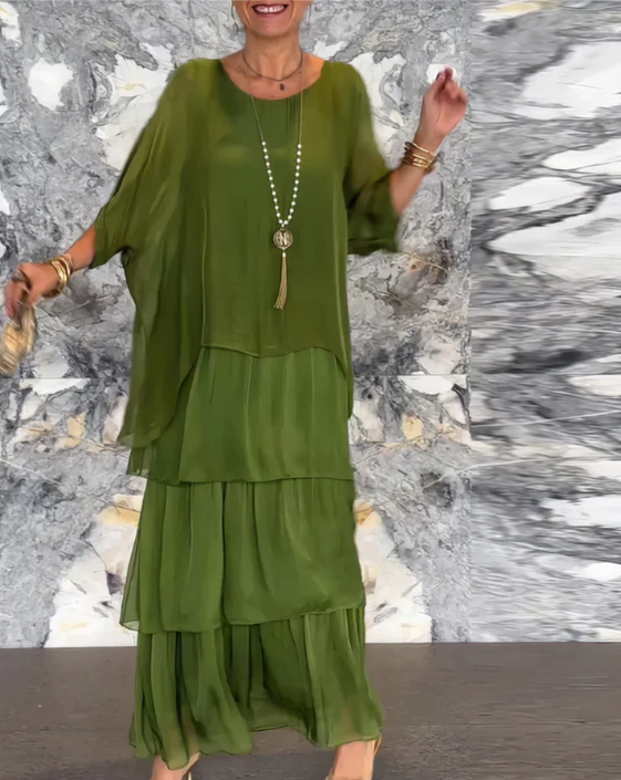 Avalen – Maxi con holanes de punto vestido