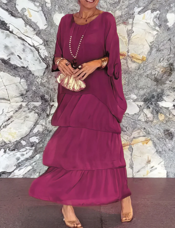 Avalen – Maxi con holanes de punto vestido