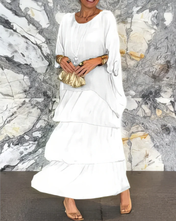 Avalen – Maxi con holanes de punto vestido