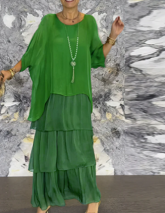 Avalen – Con volantes de punto, vestido maxi