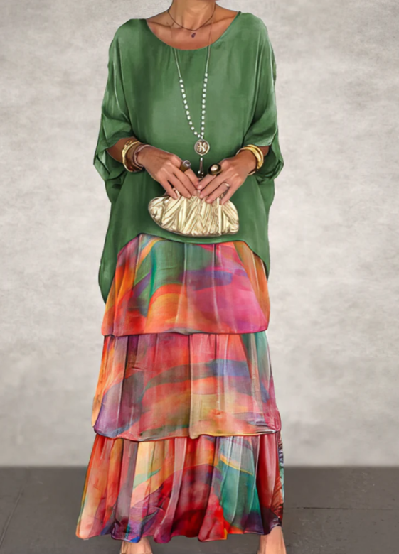 Avalen – Maxi con holanes de punto vestido