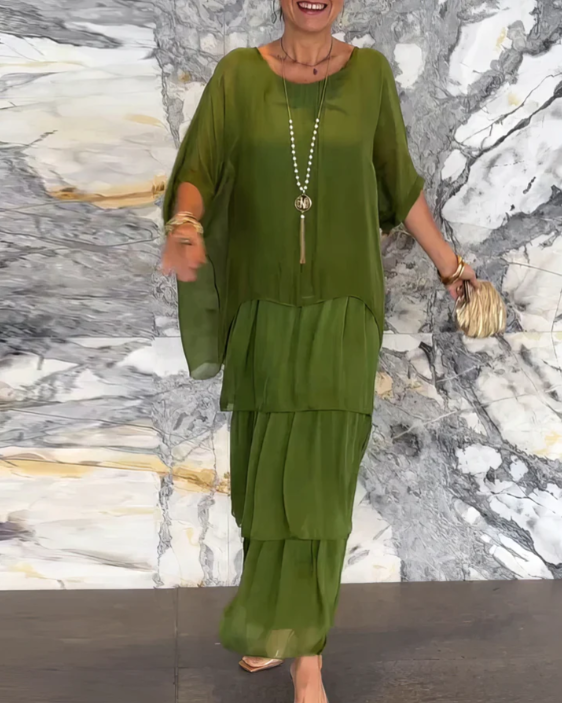 Avalen – Maxi con holanes de punto vestido