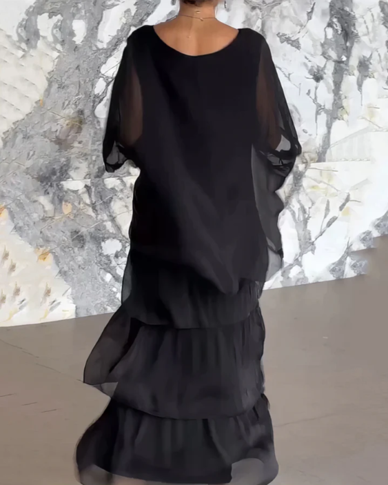 Avalen – Con volantes de punto, vestido maxi