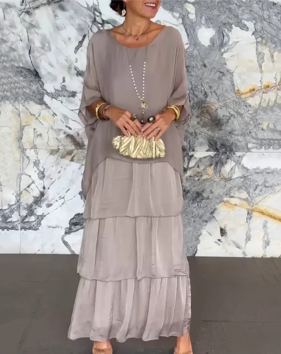 Avalen – Maxi con holanes de punto vestido