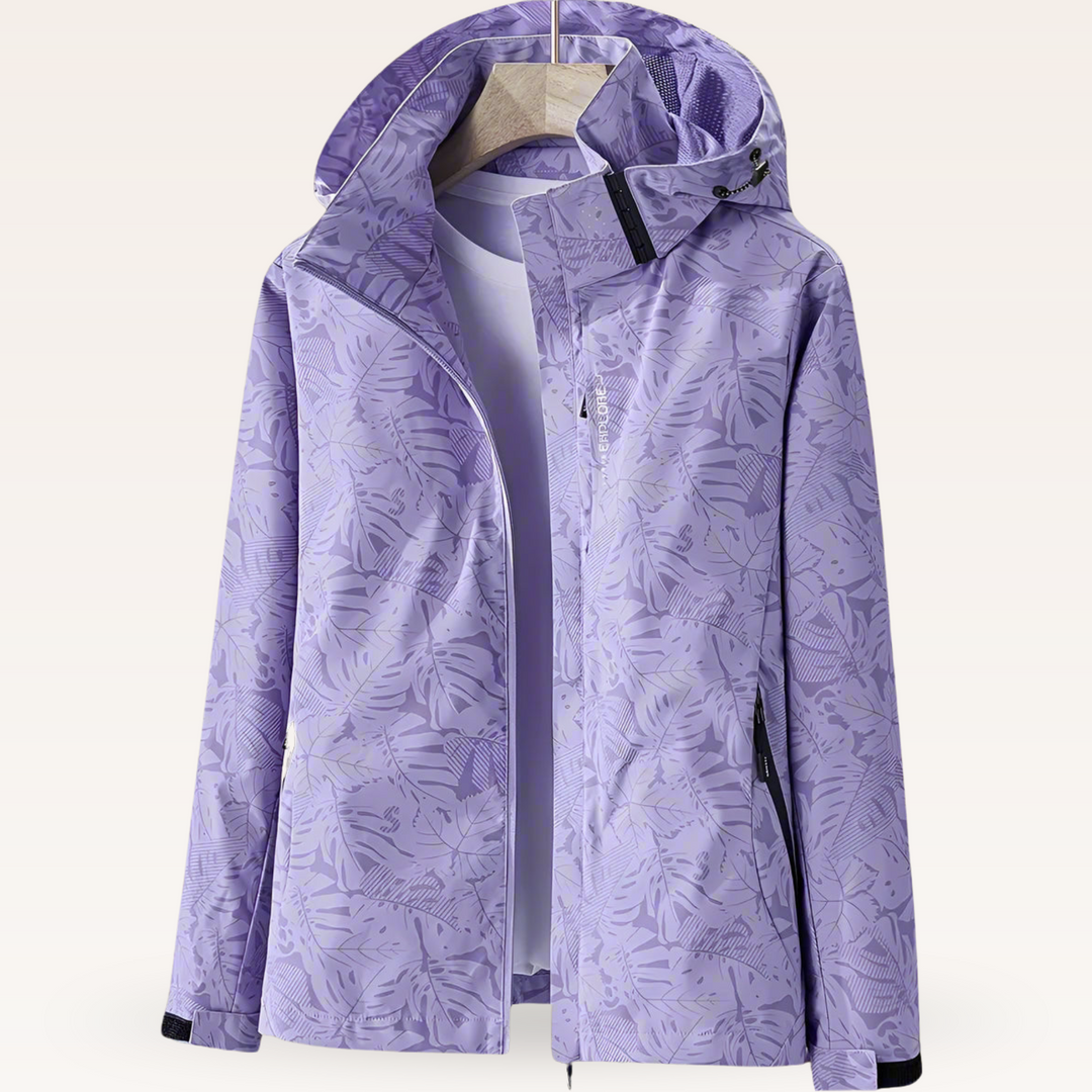 Nalise – Impermeable con estampado de hojas chamarra