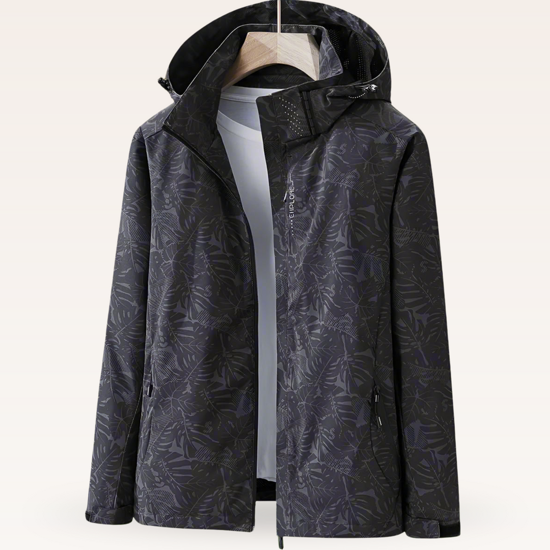 Nalise – Impermeable con estampado de hojas chamarra