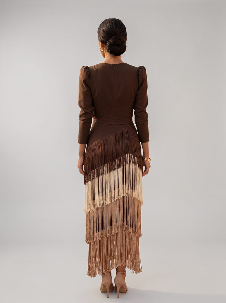 Vestido con flecos
