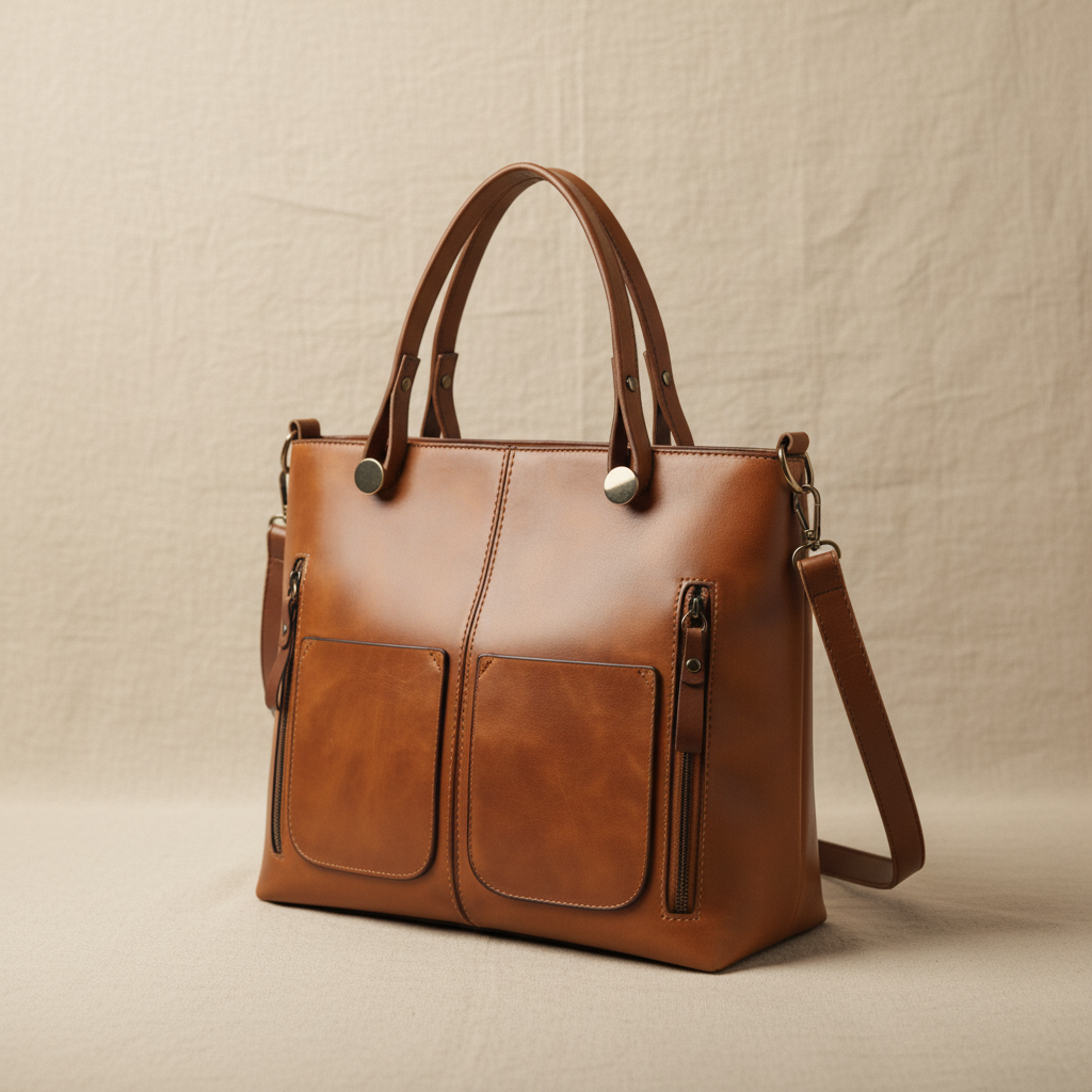 Contorneado de cuero genuino bolso de hombro