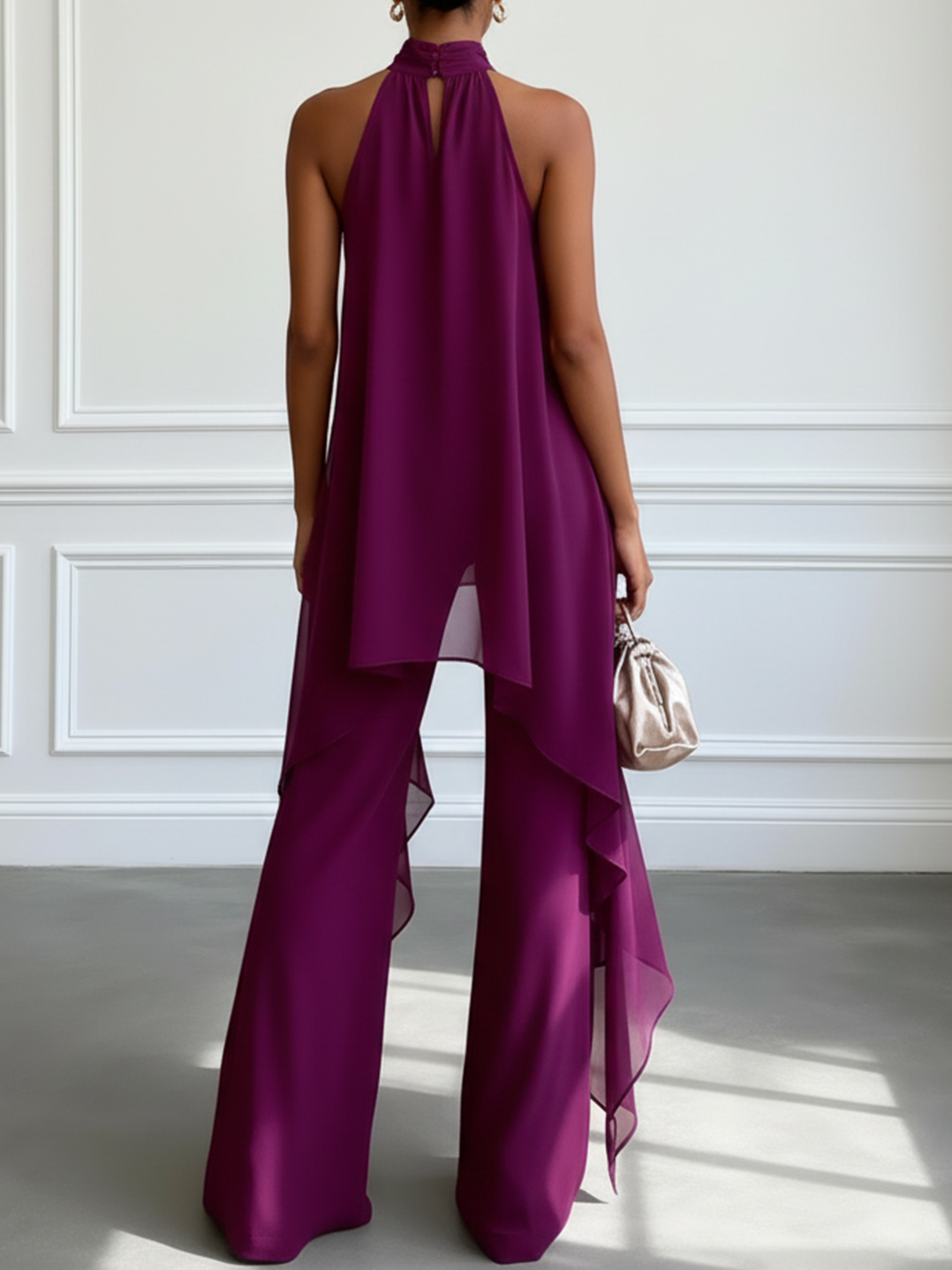 Conjunto de pantalón con cuello halter