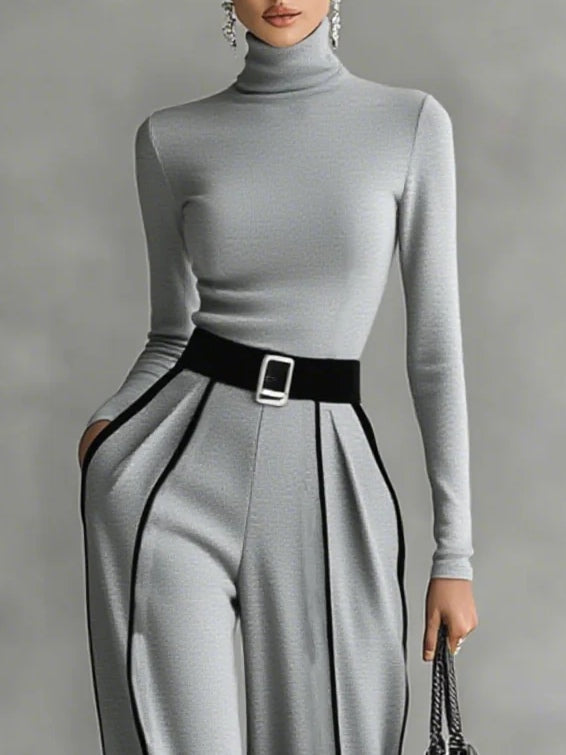 Cuello alto de punto conjunto