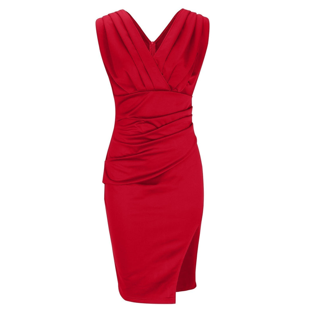 Soreli – Drapeado de punto vestido midi