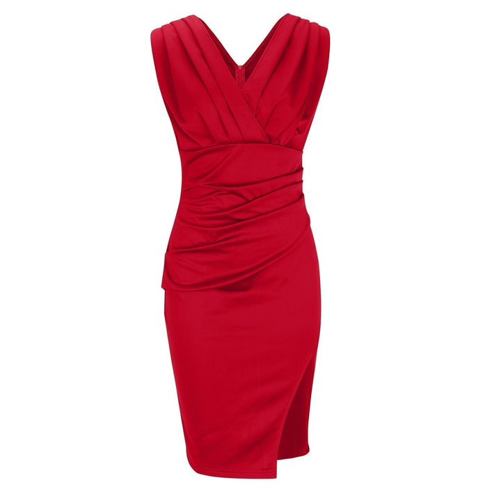 Soreli – Drapeado de punto vestido midi