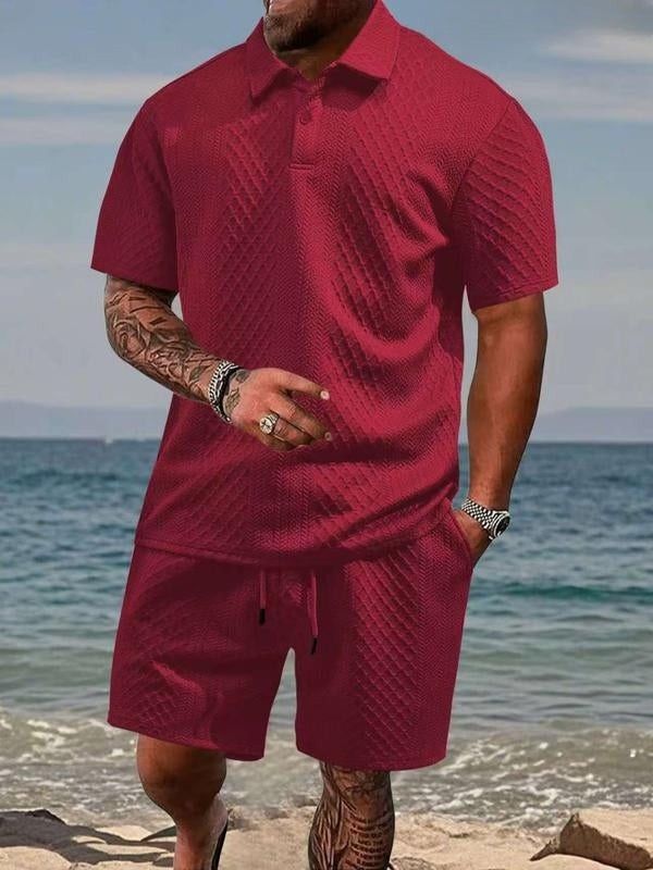 Varlo – conjunto de tela texturizada con polo y shorts