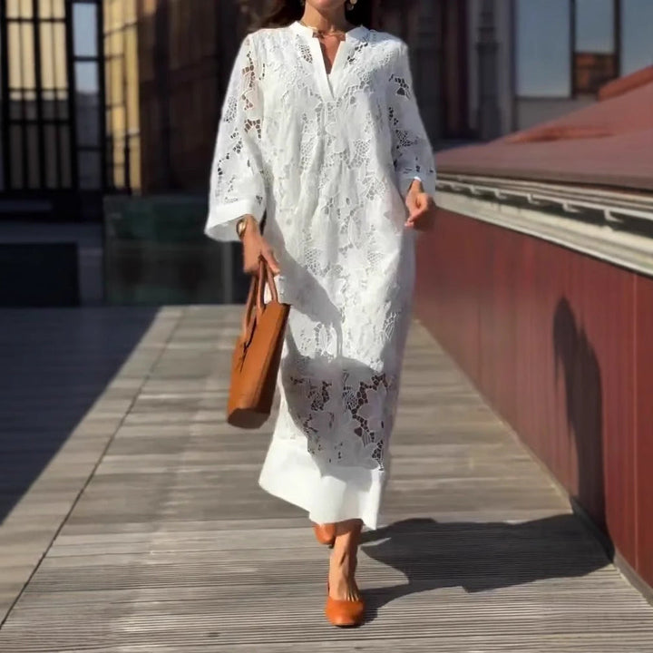 Mevara – Transparente de encaje vestido maxi