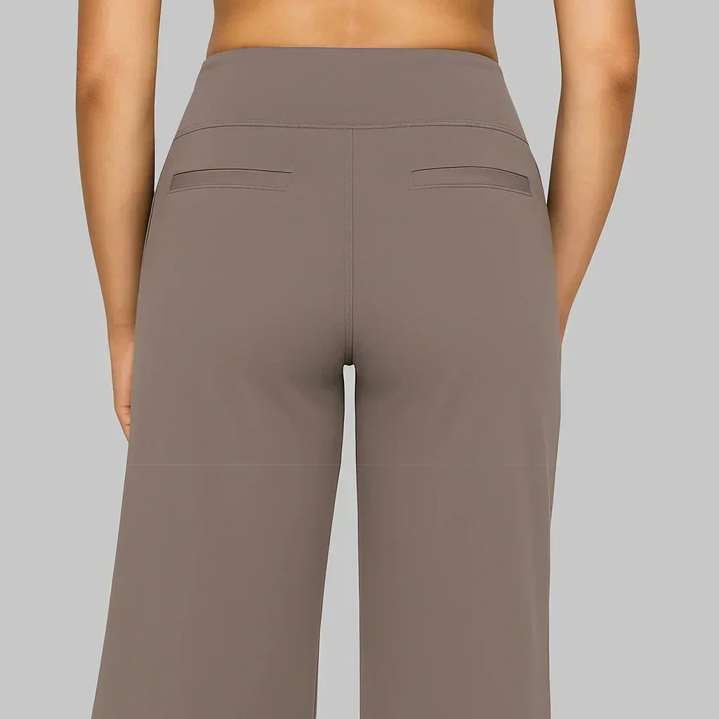 Rylena – Tiro alto, tejido elástico, pantalones