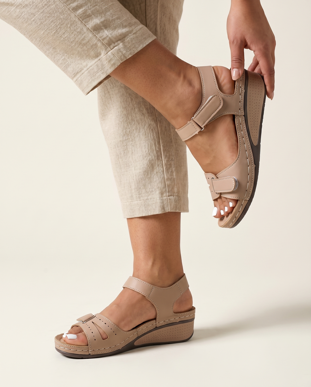 Con contrafuerte trasero, sandalias de textil