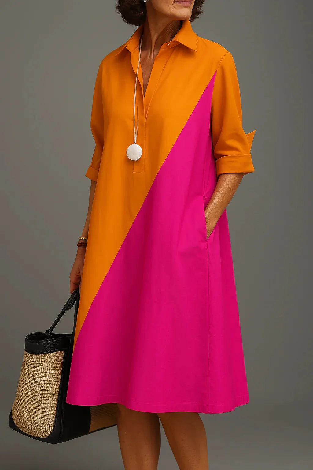 Vaelia – Con drapeado en tejido plano, vestido midi
