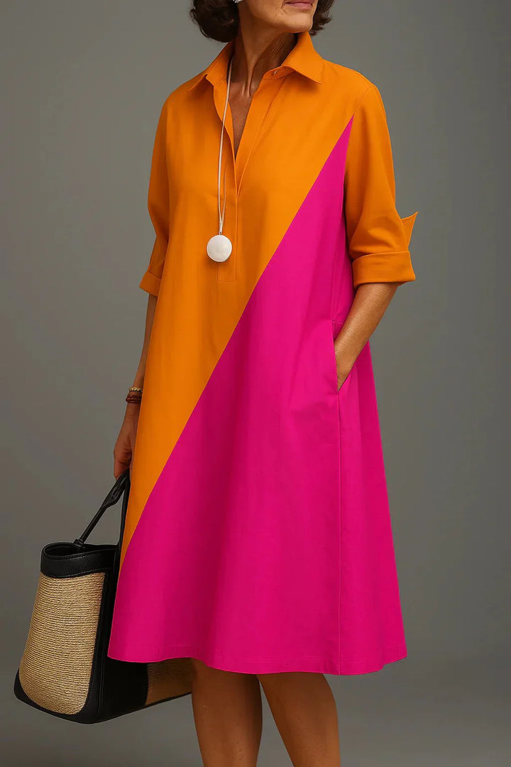 Vaelia – Con drapeado en tejido plano, vestido midi