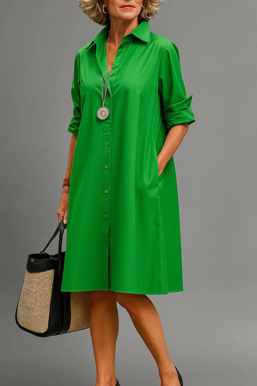 Vaelia – Con drapeado en tejido plano, vestido midi