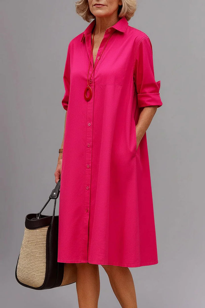 Vaelia – Con drapeado en tejido plano, vestido midi