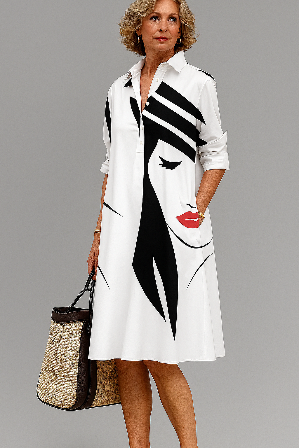 Noreva – Vestido midi ligero de corte relajado