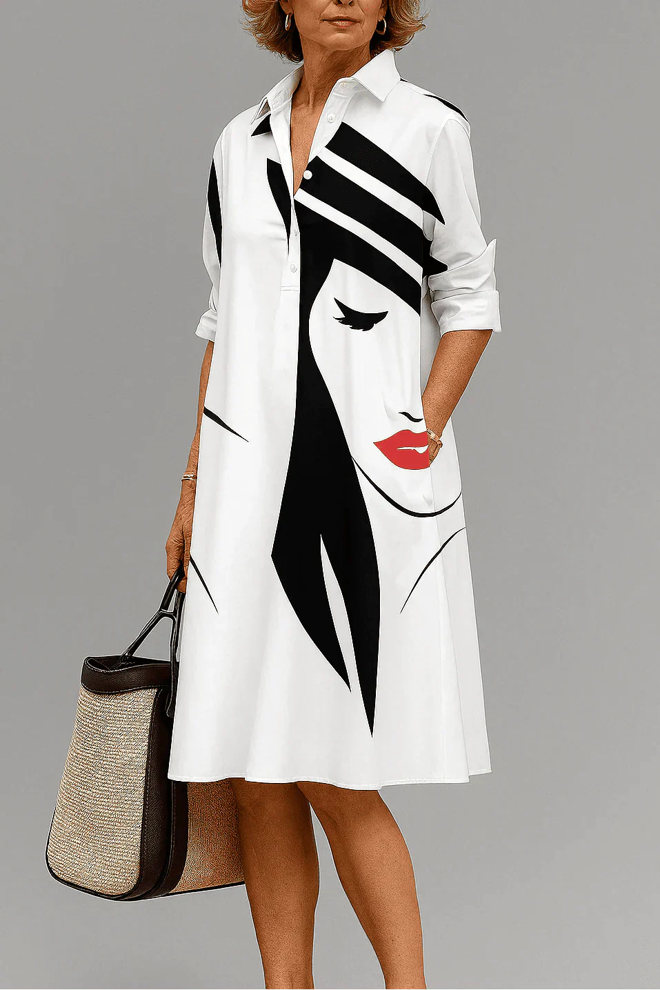 Vaelia – Con drapeado en tejido plano, vestido midi