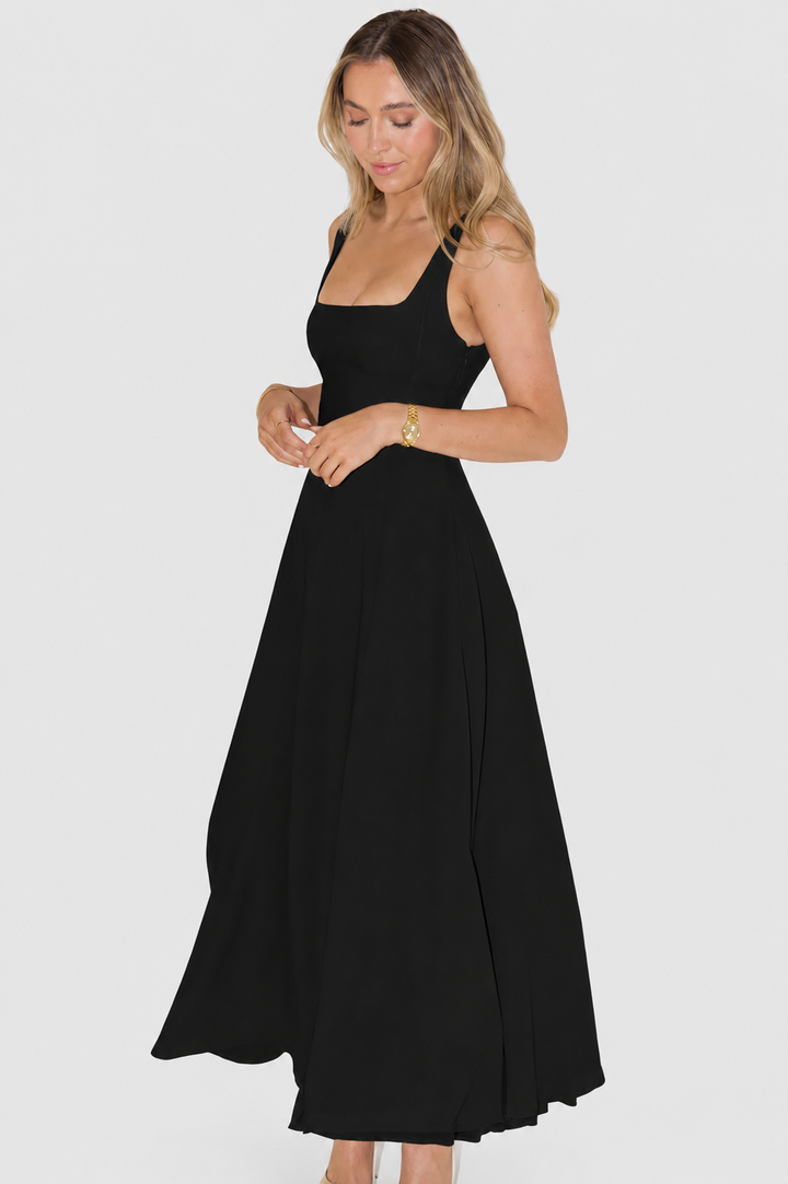 Kelara – Cuello cuadrado de punto vestido