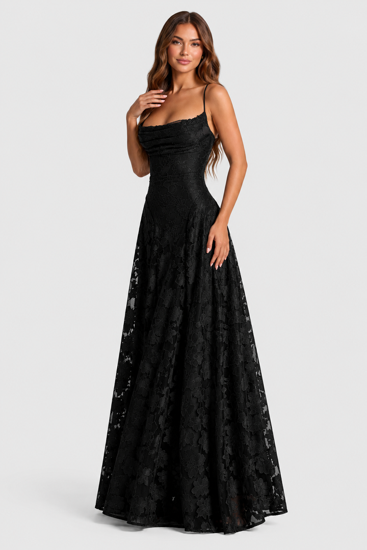 Nerila – Vestido de encaje floral en relieve