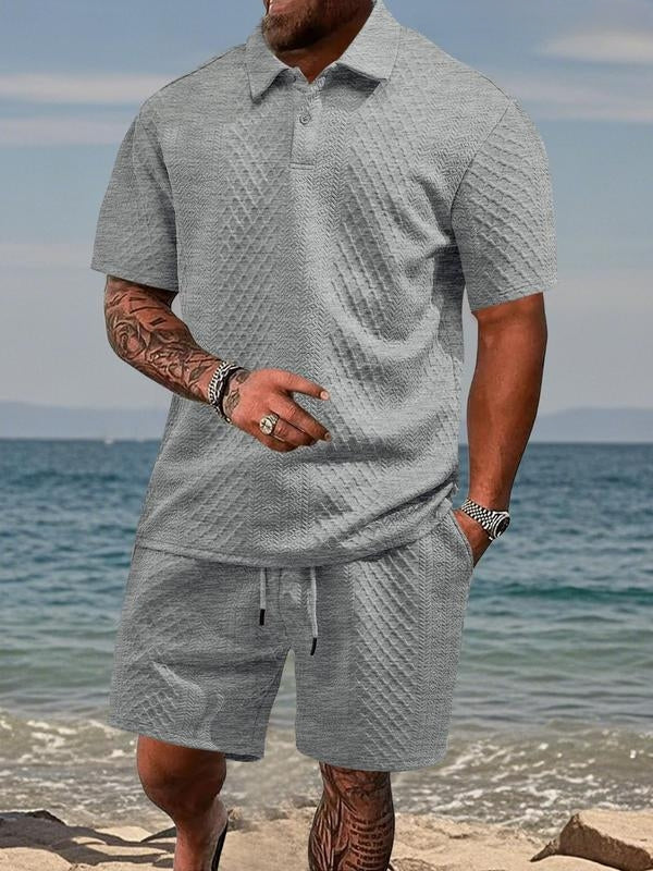 Varlo – conjunto de tela texturizada con polo y shorts