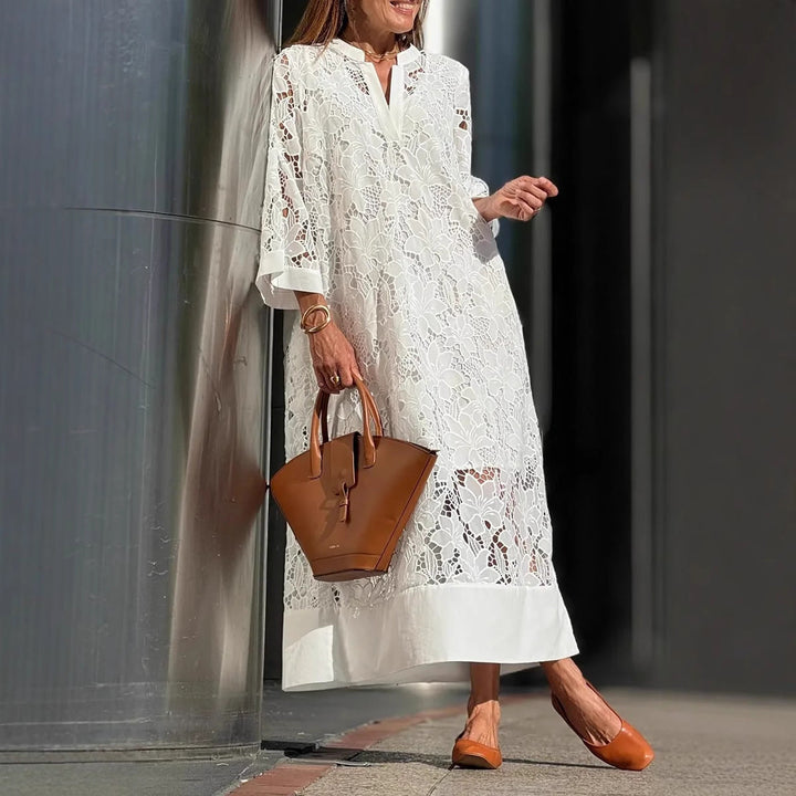 Mevara – Transparente de encaje vestido maxi