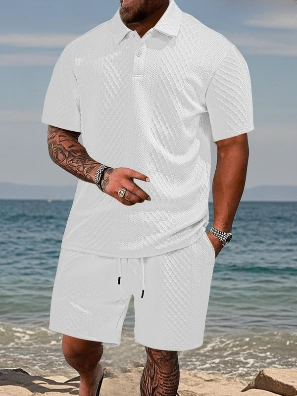 Varlo – conjunto de tela texturizada con polo y shorts