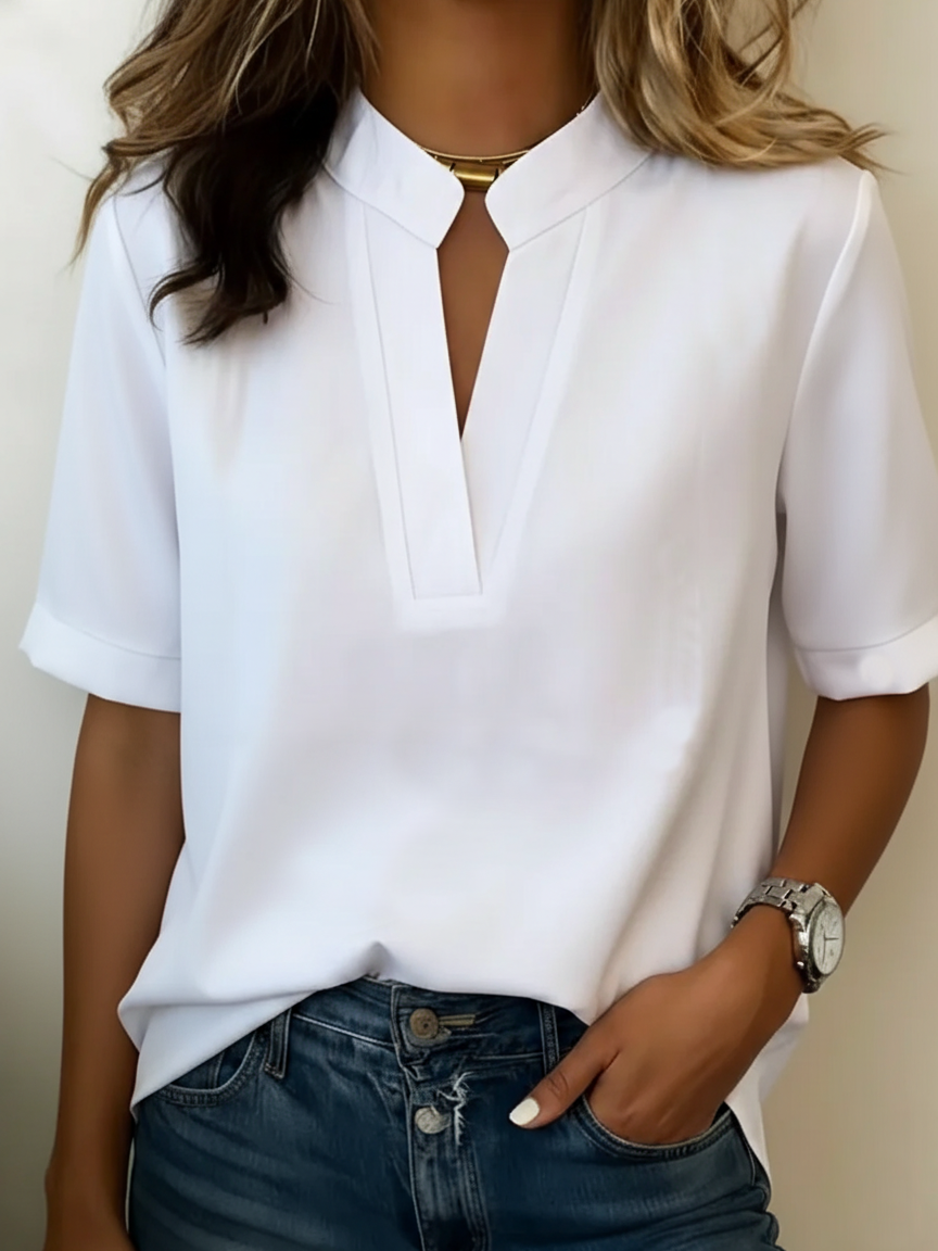 Talven – Cuello alto de punto camisa de manga corta