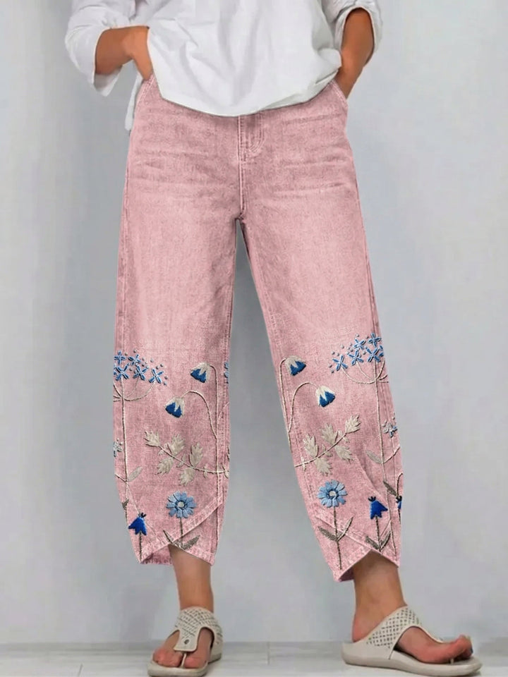 Anvera – Pantalones de algodón bordados
