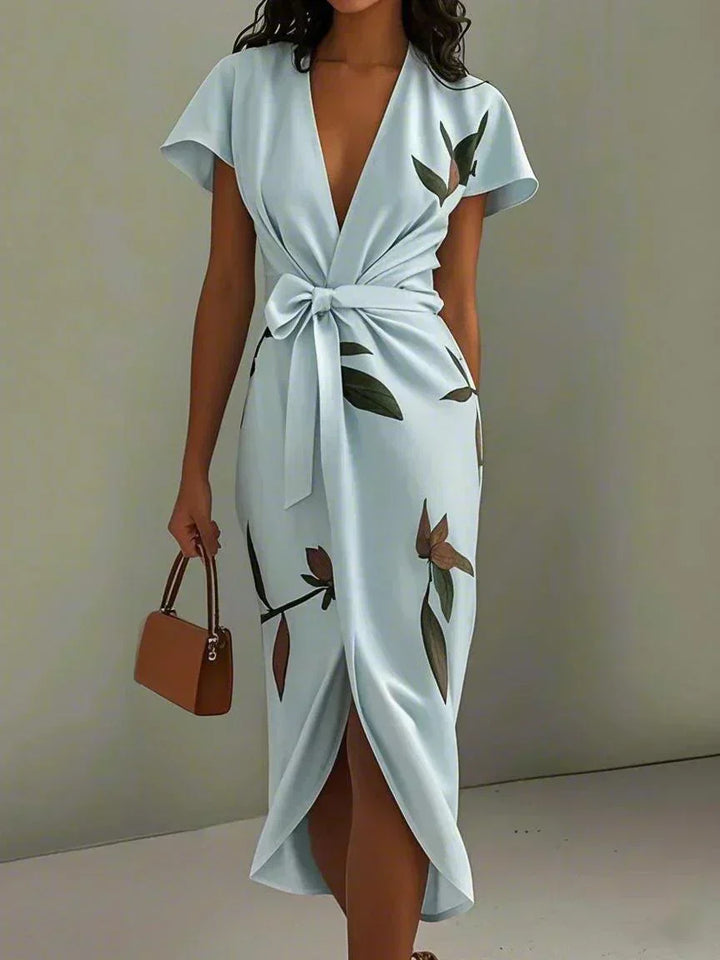 Ilyra – Frente cruzado de acabado pulido, vestido