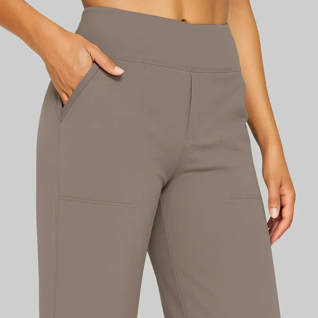 Rylena – Cintura alta en tejido elástico, pantalones