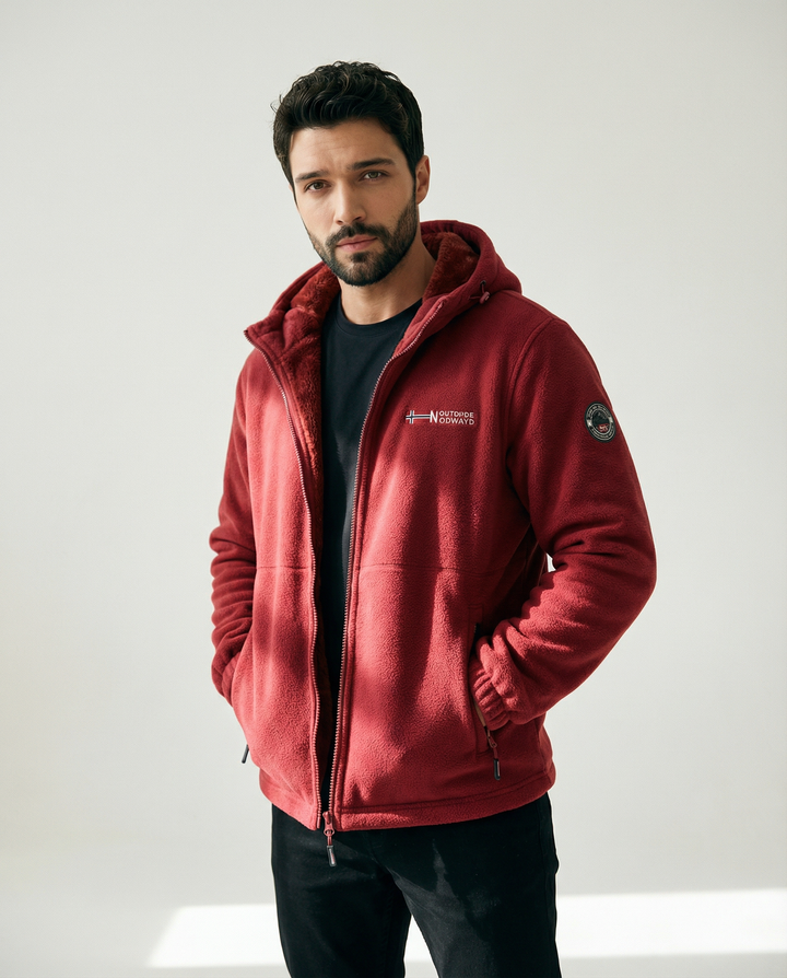 Con capucha forrada de forro polar chamarra