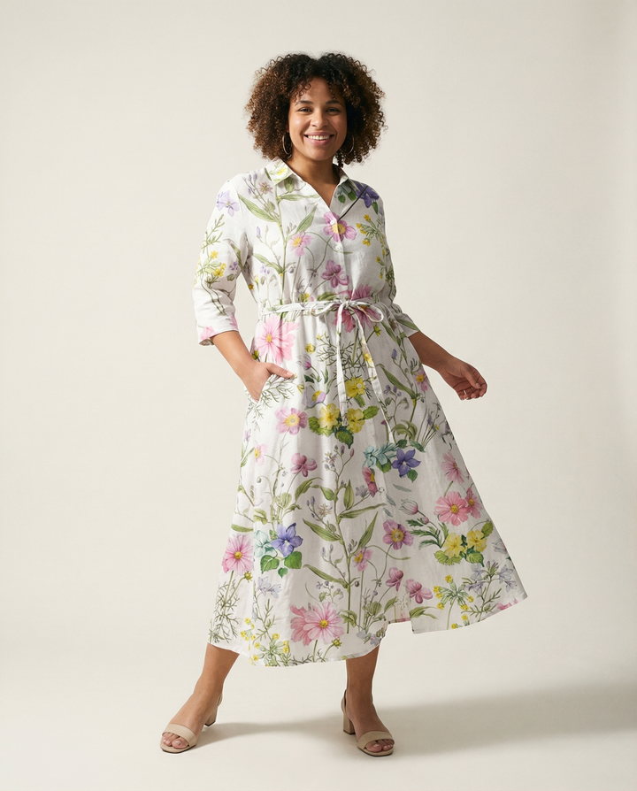 Floral corte A vestido