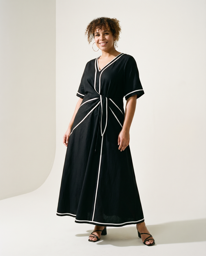 Sivora – Vestido midi de cintura definida