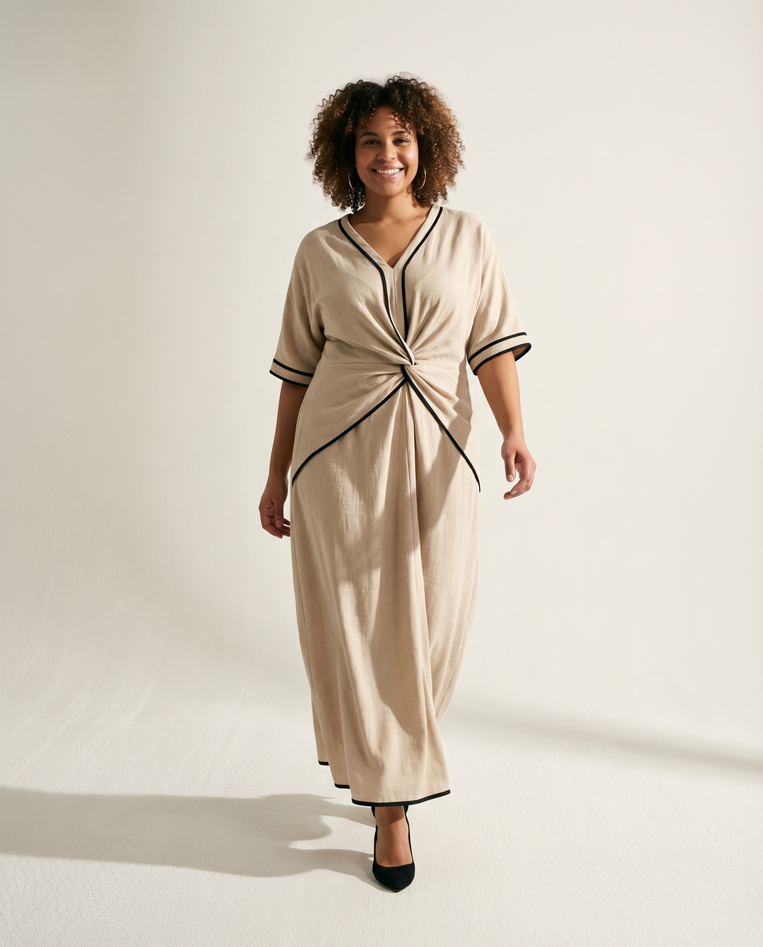 Sivora – Vestido midi de cintura definida