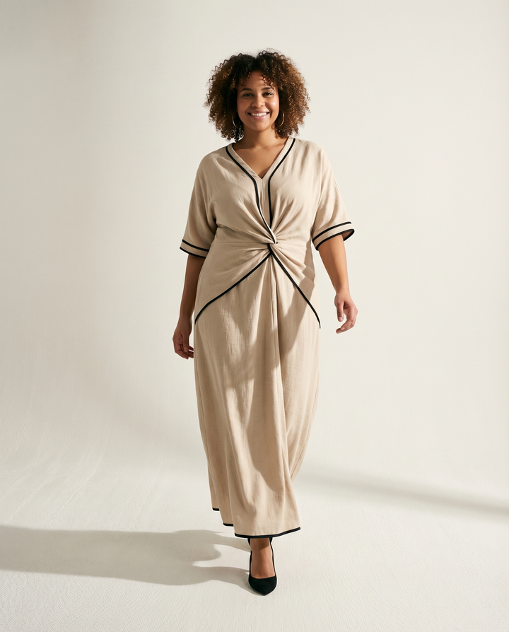 Cintura definida vestido midi